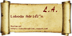 Loboda Adrián névjegykártya